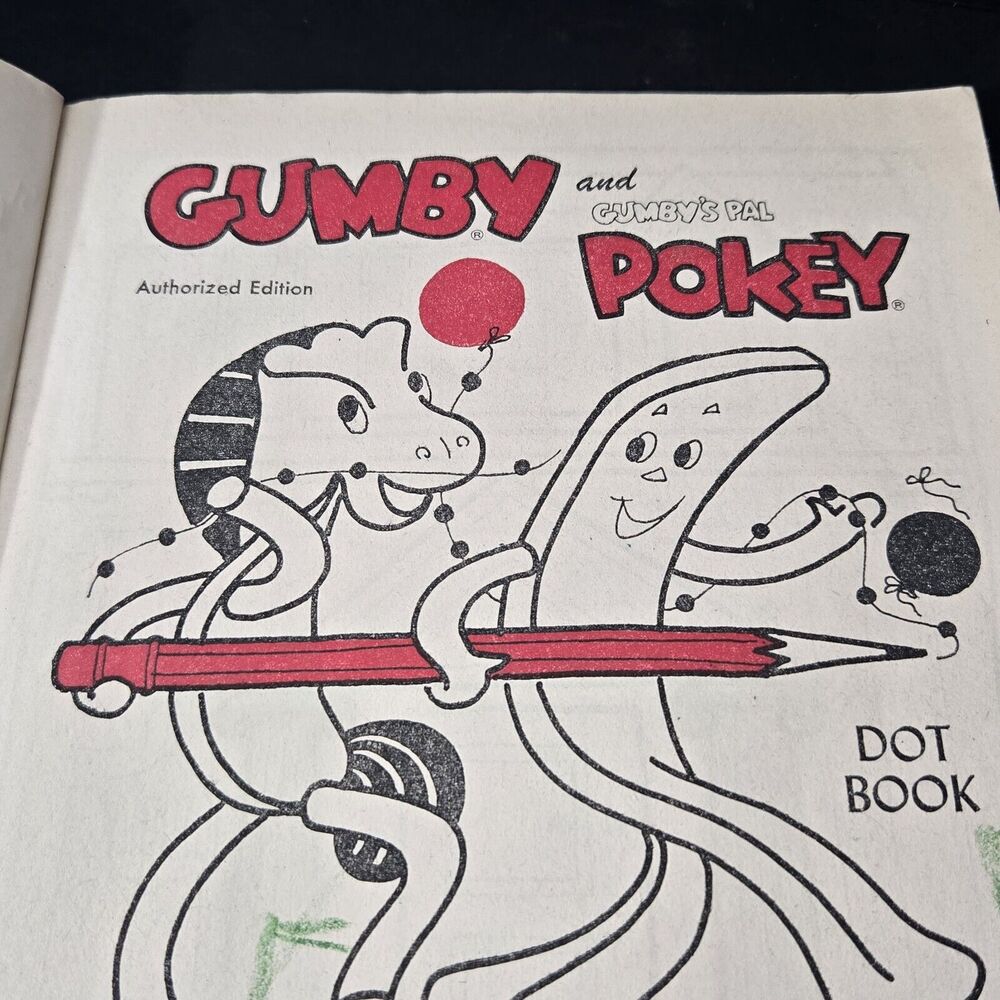 Vintage Gumby and Pokey Dot Book 1970 Whitman Coloring Book COLLECTIBLE RARE GD - Picture 4 of 14
